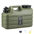 ASIEIT 11L Water Container, Large Capacity Emergency Water Storage Bucket with Detachable Faucet, Portable Overlanding Green Water Tank with Cleaning Brush Extension Tube for Camping Fishing Picnic