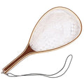 Fly Fishing Net, Trout Net, Wooden Frame Fly Fishing Landing Net with Soft Rubber Mesh for Catch and Release, Lightweight Fish Net for Trout Bass, Fly Fishing Gear for Stream Fishing - color: White-01, style: Rectangle Holes
