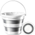 Collapsible Bucket,1.7Gallon (6.5L) Foldable Round Mop Bucket with Handle, Portable Water Pail for Household Cleaning, Car Washing, Camping, Beach, Fishing and Outdoor Storage - size: Small