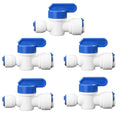 1/4" x 3/8" Push-Fit Globe Valve for RO System, 5 Pcs | Quick ball valve switch connects 1/4" to 3/8" for reverse osmosis RODI water filters & purification systems. - style: 1/4 turn 3/8 quick connect ball valve