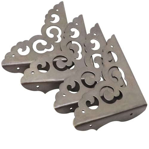 4Pcs Table Corner Protectors, 2.6"x2.6" Antique Bronze Metal Corner Protector, Table Corner Guards, Triangle Corner Decorative, Metal Edge Safety Corner for Wood Furniture Table Boxes Cabinets - color: Antique Bronze