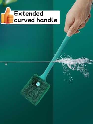 2PCS Double Sided Sponge Brush Cleaner, Long Handled Fish Tank Brush, Aquarium Cleaning Tools，Fish Tank Glass Cleaner， Suitable for Glass Aquariums and Home Kitchens