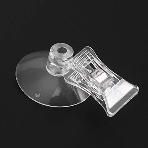 POPETPOP Aquarium Feeding Clip with Suction Cup - Underwater Fish Food Holder for Seaweed and Veggies Fish Tank Feeding Tool 2.36 Inch Size