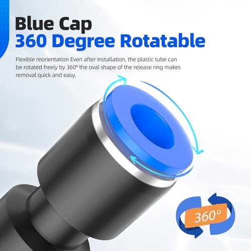 50PCS Quick Connect Air Hose Fittings 5/32 1/4 5/16 3/8 1/2 inch Straight Push to Connect Fittings Kit Quick Release Pneumatic Connectors Air Line Fittings for 5/32 1/4 5/16 3/8 1/2 inch Tube - size: 1/4"-5/16"-5/32"-3/8-/1/2"OD(50pcs)