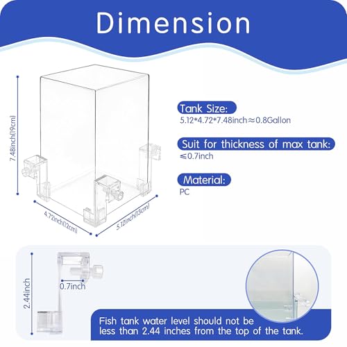 Vacuum Suspended Fish Tank – 0.8 Gallon Negative Pressure Aquarium with Clear Fish Elevator, Auto-Refill Water System, Increases Fish Activity Area & Unique Aquarium Décor