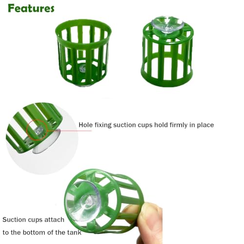 24 Set Anti-Floating Aquarium Plant Rings, Aquatic Plants Fixed Rings with Suction, Aquarium Landscape Plastic Plant Fixing Aquarium Plant Weights Pot Fish Tank Accessories