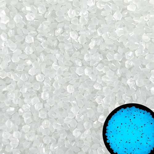 4000PCS White Glow in The Dark Stones Diamond Shape Luminous Stones Glow in The Dark Pebbles for Plants Garden Backyard Patio Lawn Walkway Driveway,5-8mm - size: 4000, style: White