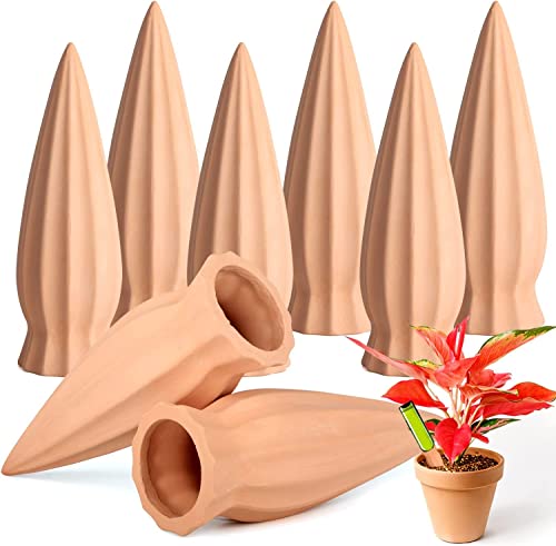 Tcamp 8Pack Plant Self Watering Spikes, Terracotta Plant Watering Devices Wine Bottle Plant Self-Watering Stakes for Indoor Outdoor Plants - size: 8 Pack