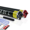 Pair of 2" Garage Door Torsion Springs Set with Non-Slip Winding Bar & Gloves,High Precision Electrophoresis Black Coated, for Replacement & Installation, MIN 16,000 Cycles (0.207x2''x31'') - size: 0.207X2"X31"