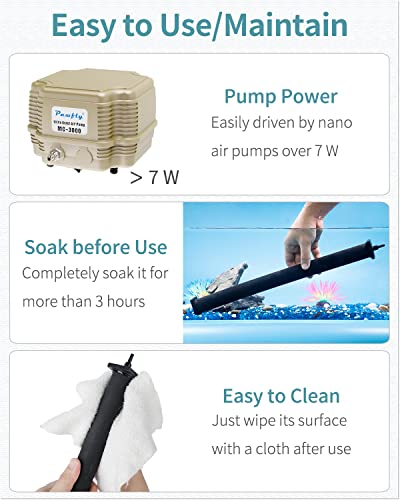 Pawfly 16 Inch Air Stone Cylinder for Larger Pumps Bubble Diffuser Release Tool for Large Aquariums Outdoor Pond Garden Circulation Systems and DWC Reservoirs, 2 Pack