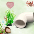 Axolotl Hide Tube Silk Plants and Feeding Bowl for Aquarium, Axolotl Hides Cave Feeding Bowl and Aquatic Green Plant Set, Aquarium Decor, Fish Turtle Tank Accessories Decorations (White, 11 * 3.5in)