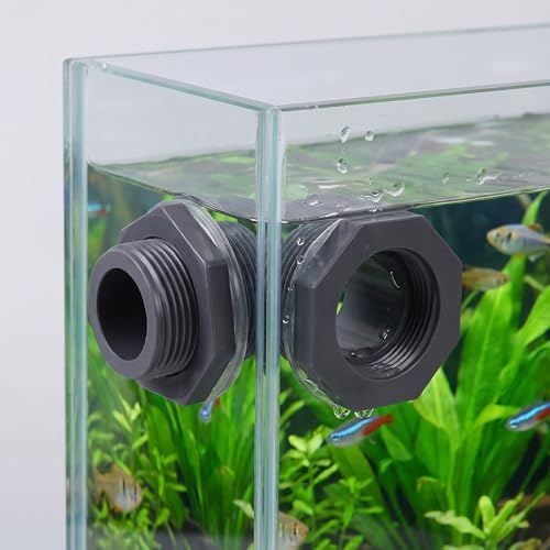 8 Pcs 3/4 Inch Bulkhead Fitting Gasket Bulkhead Water Connector Double Threaded PVC Bulkhead Adapter with Plugs for Rain Barrels,Aquariums,Water Tanks,Tubs,Pools
