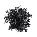 UKCOCO 100pcs Black Plastic Cable Clips for Cord Organization Wall Fasteners for Home to Install Wire Fixers for Power Cords and Phone Lines