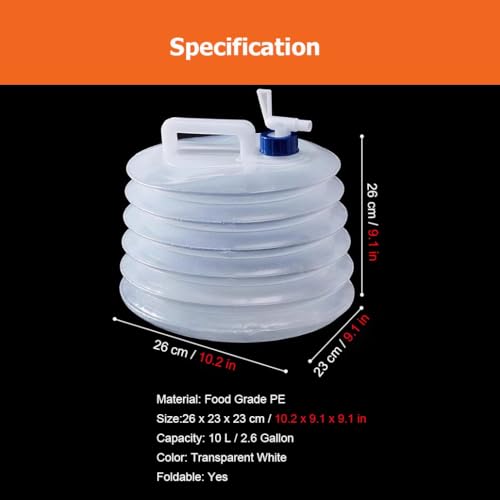 Water Container 5/10/15L Collapsible Water Carrier with Tap Portable & BPA-Free Folding Water Bucket for Camping Hiking Fishing Climbing BBQ Party Picnic Travel Water Tank for Outdoor Use(4Packs,10L) - color: 4packs, size: 10L