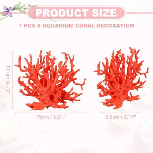 Aquarium Coral Decoration, Fish Tank Decorations Fish Tank Coral Ornaments, 5.9x2.2x4.7 Inch, (Orange, 1 Pcs), Intended for Aquarium Landscaping Decor - color: Orange, size: 5.9x2.2x4.7 Inch