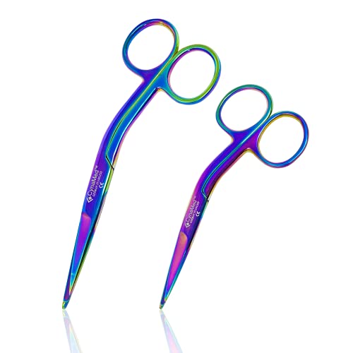 Cynamed Knowles Bandage Scissors with Multicolor/Rainbow Titanium Coating - Perfect for EMT, Paramedics, First Aid Responders, Doctors, Nurses, Students and More (4.5 in.) - size: 4.5 in.
