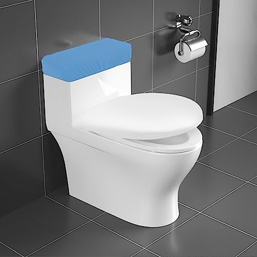 Toilet Tank Lid Cover, Bathroom Stretch Washable Spandex Toilet Tank Protector Cover with Elastic Bottom, Sky Blue - color: Sky Blue