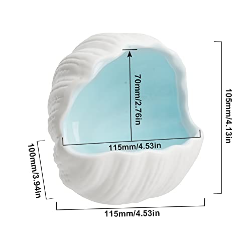 Aquarium Shell Shape Ceramic Fish Tank Cave Decoration, Fish House for Betta Fish Passing or Hiding Safely, Betta Fish Tank 5.1inch (Blue, M) - color: Blue