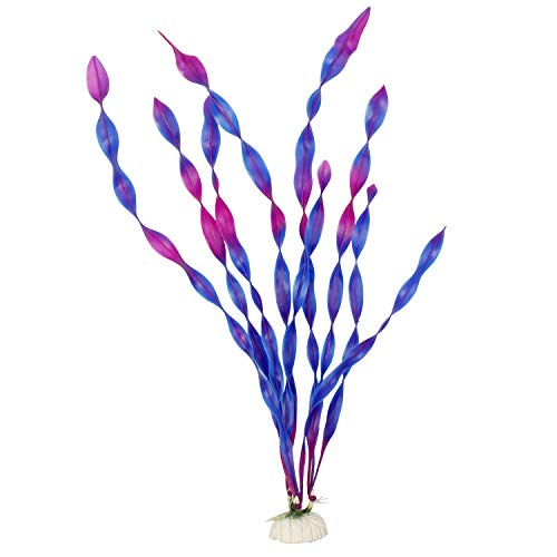 MyLifeUNIT Artificial Seaweed Water Plants for Aquarium, Plastic Fish Tank Plant Decorations 10 PCS (Purple) - color: Purple