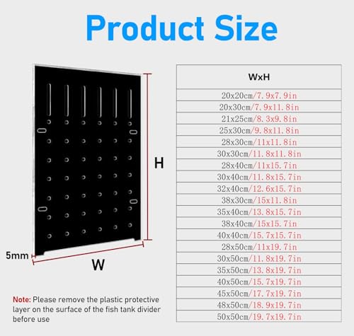 Acrylic Aquarium Divider with Suction Cups, 30x40cm Fish Breeding Isolation Grid for Large Tanks, Perfect for Separating Fighting & Sick Fish - size: 30x40cm/11.8x15.7in