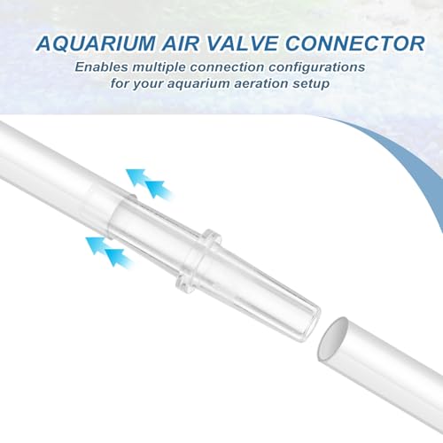 Aquarium Air Valve Connector, Aquarium Air Pump Accessories Straight Connector Plastic Inline Tubing, (12 Pcs), Intended for Fish Tank Oxygenation System - style: Straight Connector