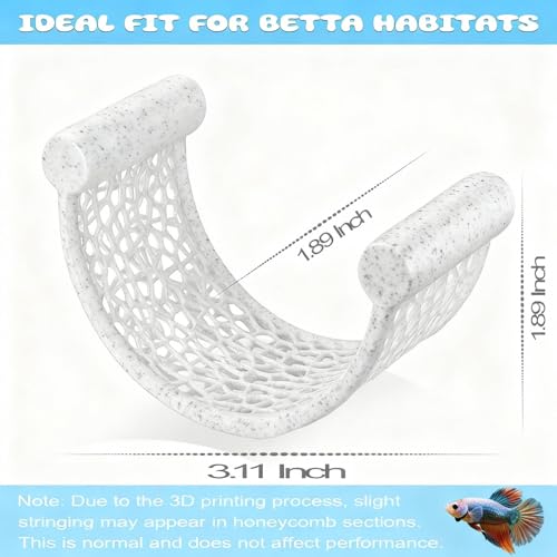 CPLIKE Marble Betta Fish Hammock - Floating Resting Platform for Bettas, Shrimp & Nano Fish - Elegant Aquarium Decor, Natural Stone Look Perch for Small Tanks - color: B: Grey