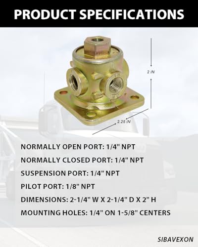 90554615 3-Way Pilot Valve | Air Suspension Dump & Lift Axle Control for Semi-Truck & Trailer | Replaces Haldex 90554615, 90054079, and 8071546