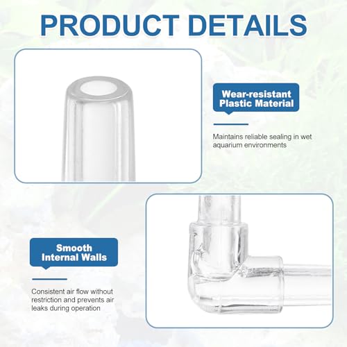 Aquarium Air Valve Connector, Aquarium Air Pump Accessories L Connector Plastic Inline Tubing, (12 Pcs), Intended for Fish Tank Oxygenation System - style: L Connector