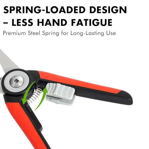 LIVINGO Precision Garden Pruning Shears - Straight Blade Floral Scissors with Non-Slip Handle for Trimming, 8.5" Gardening Clippers for Flowers, Herbs, Bonsai & Indoor Plants