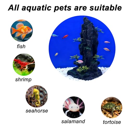 Large Aquarium Decoration - Resin Rockery Landscape Castle Decoration Fighting Fish Hiding Cave Fish Tank Ornaments Accessories - Height 14.3 inches (Green) - color: Green