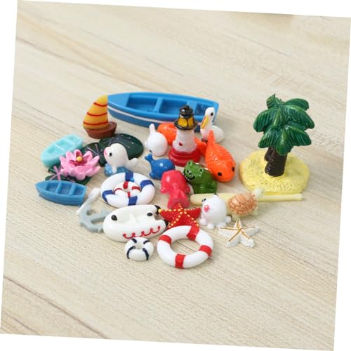 Hemoton 28pcs Ocean Resin Decor Miniature Landscape Ornaments for Aquariums and Terrariums Lightweight Beach-Themed Micro Landscape Decoration for Home and Garden