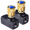 Pelopy 2 pcs 3/8 Inch Npt Ports Hydraulic Flow Control Needle Valve Single Direction Carbon Steel Hydraulic - size: 3/8 Inch