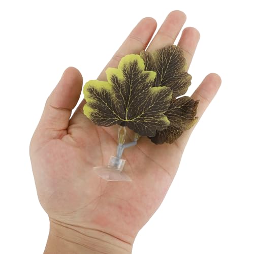 Betta Fish Bed, Betta Leaf Bed, Plastic Betta Hammock, Betta Hammock Pad with Suction Cup, Betta Fish Resting Place Betta Fish Supplies Aquarium Decor, Brown - color: Brown