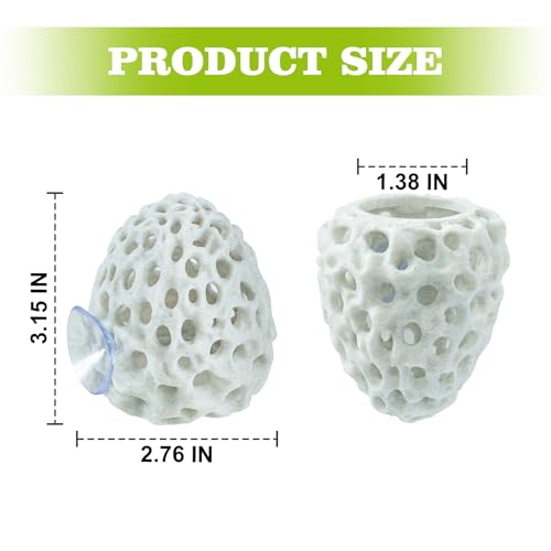 Shrimp Dome Hide, Shrimp Hides for Aquarium, Betta Fish Hideout with Suction Cup, Betta Habitat Tank Ornament Accessories, Aquarium Decor for Small Fish Guppy Hiding Resting (White) - color: White