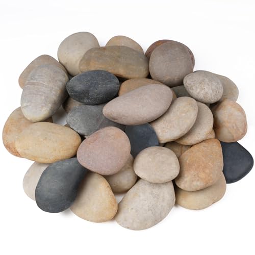 20 lbs Rocks for Outdoor Landscaping, 3"-4" Aquarium Rocks for Fish Tank, Natural Decorative Garden Stone for Plants, Flower Pots, Vase, Walkways, Yard - color: Mixed, size: 20 lbs, 3-4 Inch