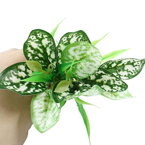 Soft Aquarium Plants Betta Fish Tank Decorations Betta Leaf Pad 4 Inch, Silk Plastic Artificial Plants for Aquarium Reptile Tank Decor (E-2Pcs Set/Green) - color: E-2pcs Set/Green