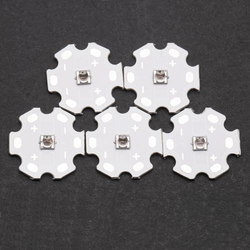 5Pcs IR 3535 High Power SMD LED Chip 3W Infrared Emitting with Aluminum Plate 20mm Star PCB Base Heat Sink for Infrared Transmitter (60deg,IR 760nm-765nm,DC 2-2.2V,1500mA,42mil chip) - color: Ir760-765nm