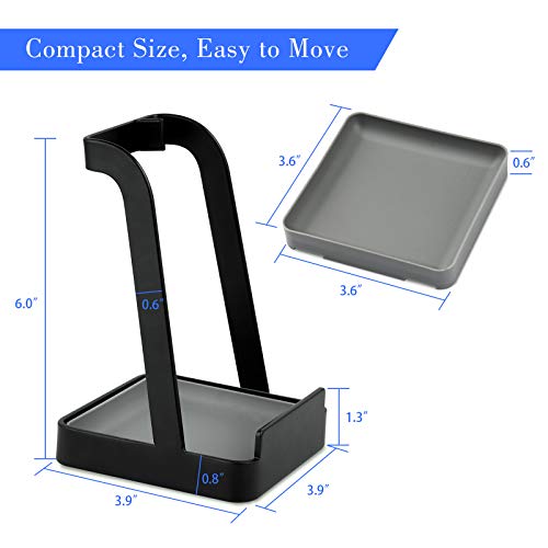 NiHome Versatile Pot Lid Ladle Holder Multipurpose Spatula Pad Book Cutting Board Spoon Rest Kitchen Utensils Drip Tray Washable Durable Stable Tack-Free Installation (Black) - color: Medium Black, size: no diatomite