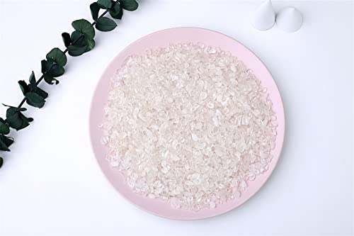 MAIBAOTA Natural Clear Quartz Crystal Rocks Chips Vase Filler Rocks for Succulent Plant Small Fish Tank Aquarium Gravel Decorative Pebbles Stones(200 gram) - color: White-clear Quartz, size: 0.45 Pound