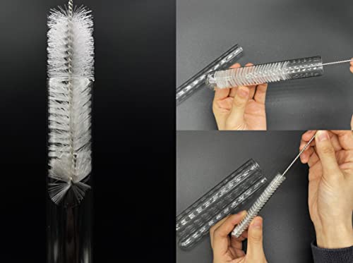 12 PCS Straw Cleaner Brush kit with 2mm-25mm /6.5-10 INCH for Tube and Pipe.Tumbler, Sippy Cup, Bottle with Straw,Hummingbird feeders and Drinking Straw, Brushes for Cleaning Tanks