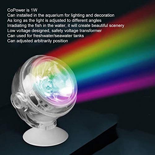 GLOGLOW Aquarium LED Light Submersible Color Changing Fish Tank Light USB Night Spot Lamp for Freshwater Saltwater Tanks Reef Decoration - color: US Plug Colourful