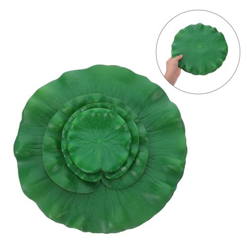 Garneck 12pcs Artificial Lotus Leaves Floating Water Pads Eva Realistic Green Pond Leaf Decorations for Aquarium Koi Fish Pond Home Décor