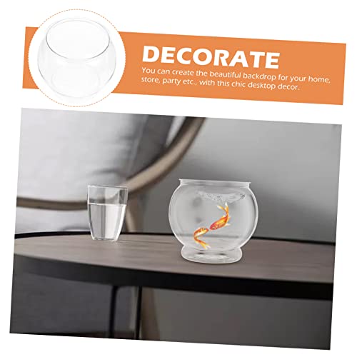 3pcs Goldfish Bowl Household Fish Tank Fish Bowl Fish Bowls Round Glass Vase Clear Glass Vases Glass Flower Vases Delicate Fish Bowl Fish Living Tank Desktop - size: 12.5X12.5X10.5CM