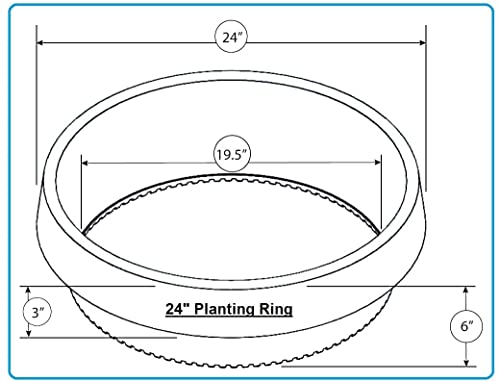 6-Pack 24-inch Tree Planting Rings – Deep Root Watering Basin & Edging. - size: 24" - 6 pack