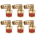 6PCS DOT Quick Push to Connect Brass Air Brake Fitting, Kalolary Brass 90 Degree Elbow DOT Line Fittings 3/8"OD×1/2"NPT Thread Air Brake Line Fittings Air Suspension Kit Air Hose Repair Kit - size: 90° Elbow 3/8"OD ×1/2"NPT