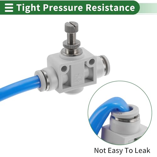 Push to Connect Air Fittings 5/16" Air Flow Control Valve Plastic 5 Pcs White Silver Tone - size: 5/16"