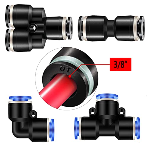 ELANE 40 Pcs Quick Connect Air Hose Fittings,Air Line Fittings 3/8 Air Hose Fittings,Quick Connect Air Fittings - size: 10mm-3/8"