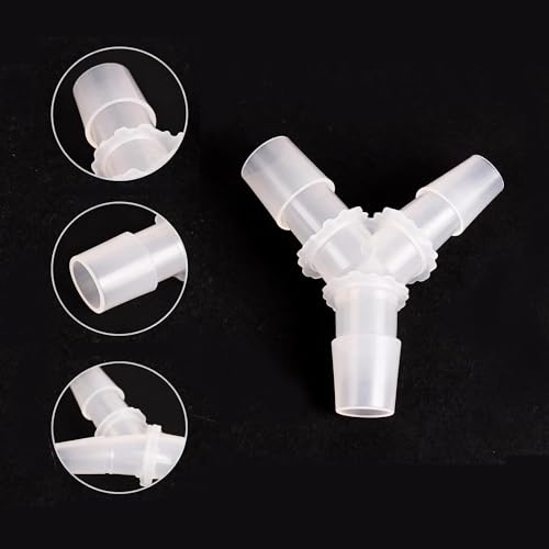 Quickun 1/8" Hose Barb Fitting Equal Barbed Y Shaped 3 Way Plastic Joint Splicer Mender Adapter Union for Air Line Tubing Pipe (Pack of 4) - size: 1/8 Inch