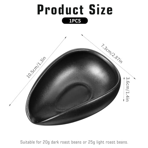 Ceramic Coffee Dosing Cup Tea Storage Tray Bowls Coffee Bean Dosing Vessel Weigh Single Dose Measuring Container for Loose Leaf Tea (Black)
