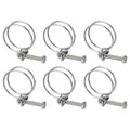 uxcell 6Pcs Double Wire Hose Clamp, 45-50mm Adjustable Stainless Steel Wire Hose Clips with M8 Bolt for Dust Collection Hose, Pump Hose Pipe - size: 45-50mm